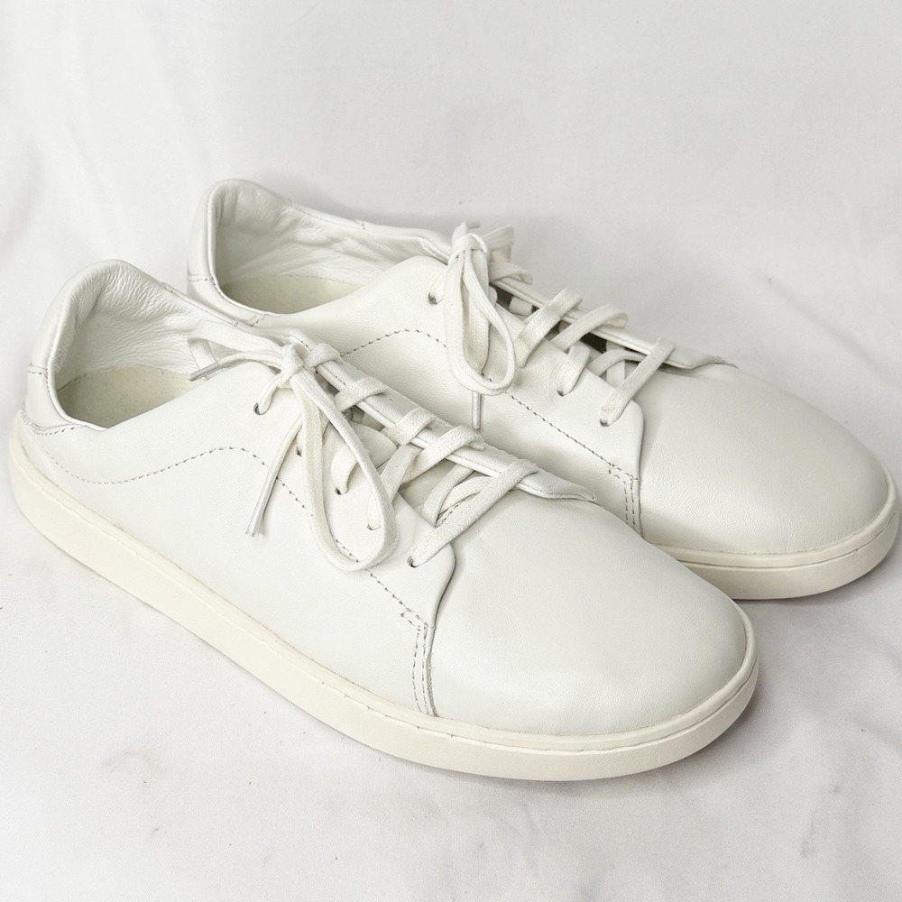 Olukai Pehuea Li 'Ili Womens Size 10 White Leather Low Top Beach Sneakers Shoes - Picture 3 of 9